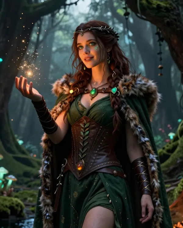 Fantasy roleplay companion in an enchanted forest
